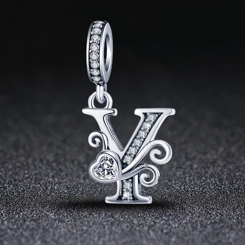 Silver Letter Charm Fit for Pandora Charms Bracelet Alphabet Initial Dangle